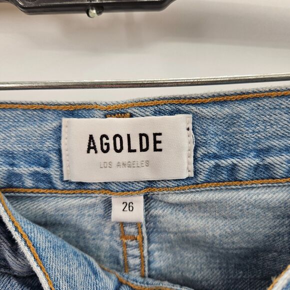 Agolde Criss-Cross Upsized Jeans (Sz 26) High Rise Straight Leg Suburbia - Picture 7 of 9